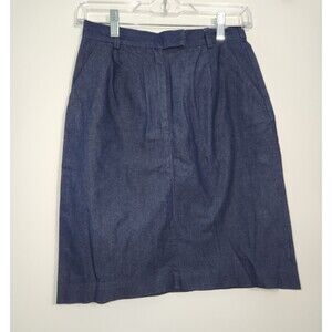 Talbots Womens Sz 2P Petite Knee Length A-Line Skirt Career Casual Chambray